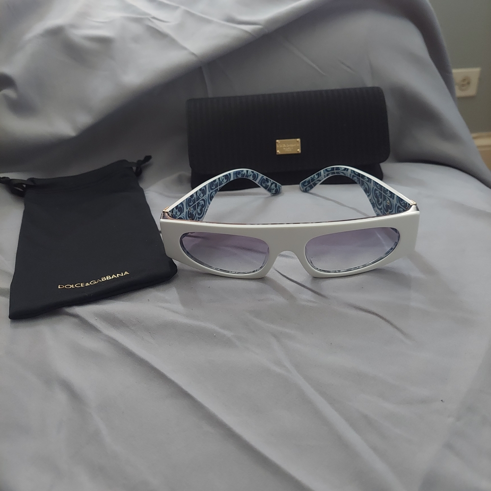 Dolce & Gabbana White and Blue Sunglasses
